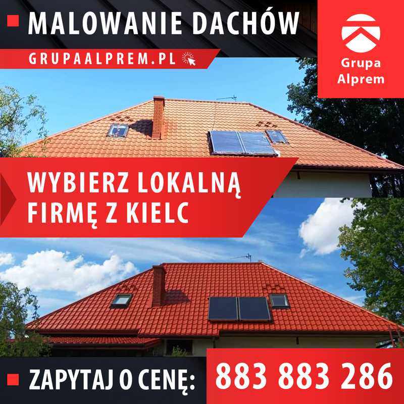 Malowanie dachówek, dachów blaszanych, Kielce, Świętokrzyskie